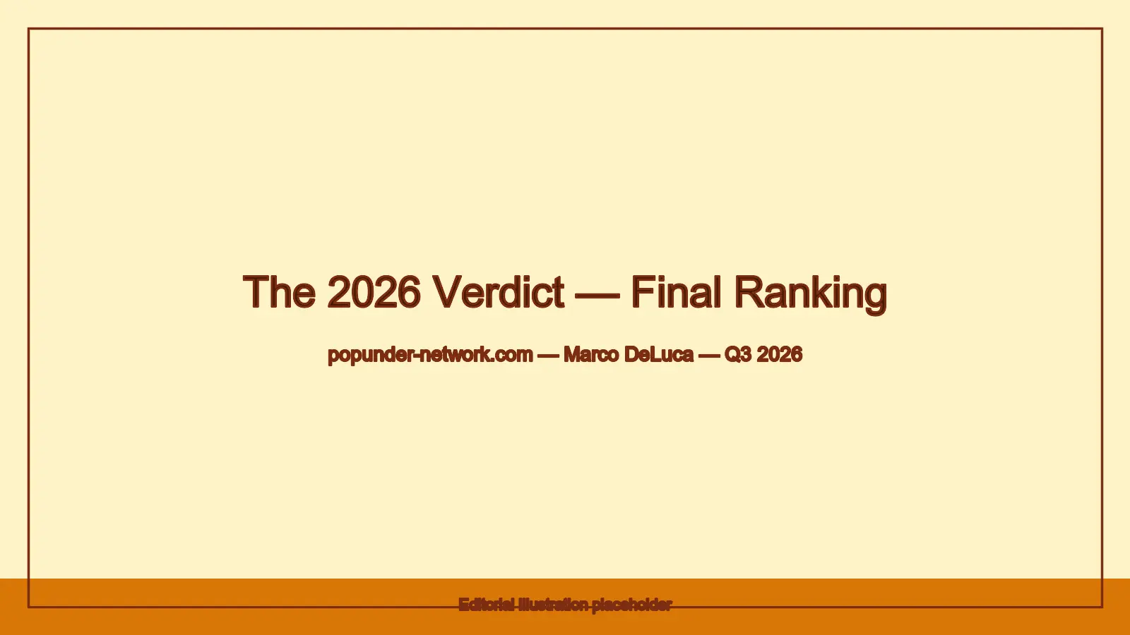 The 2026 verdict — final ranking visual